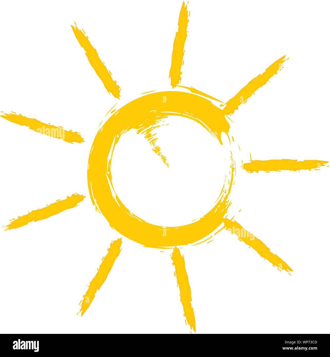 Sol amarillo anaranjado brillante icono o símbolo ilustración vectorial Ilustración del Vector