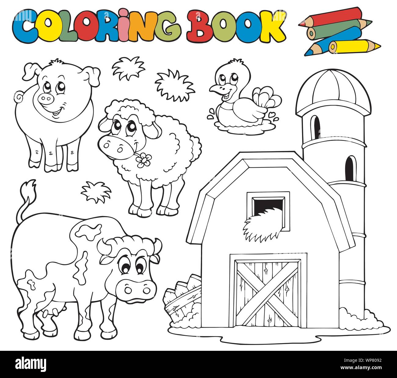 Libro para colorear de animales de granja para niños : Un bonito libro para  colorear de animales de granja para niños (Libros para colorear para niños)  (Paperback) 