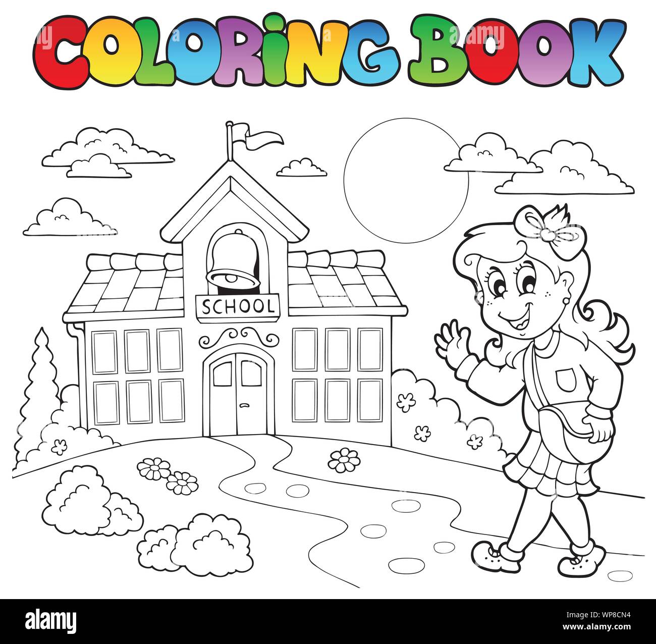 fórmula congelador Inhalar Libro para colorear dibujos animados Escuela 8 Imagen Vector de stock -  Alamy