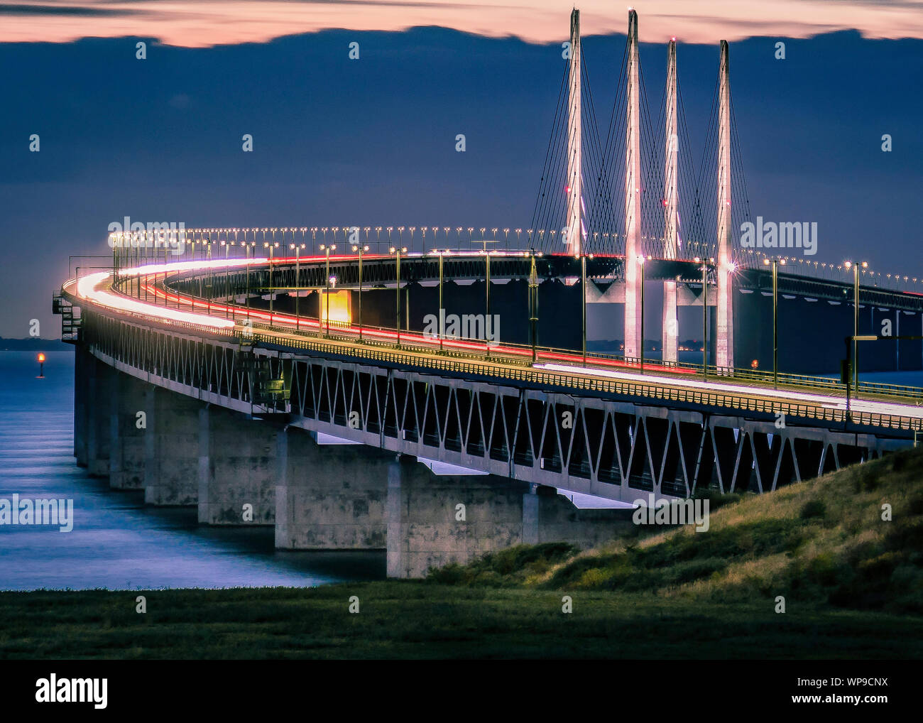 El Puente de Oresund, Malmo, Suecia Foto de stock