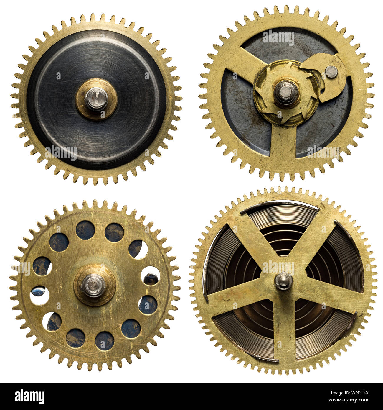 Gran engranaje de relojería, ruedas dentadas. Foto de stock