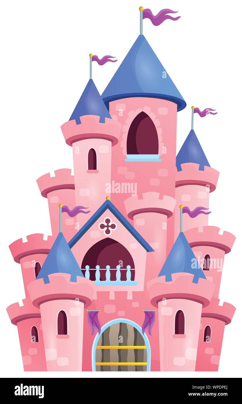 Rosa castillo imagen Tema 1 Ilustración del Vector