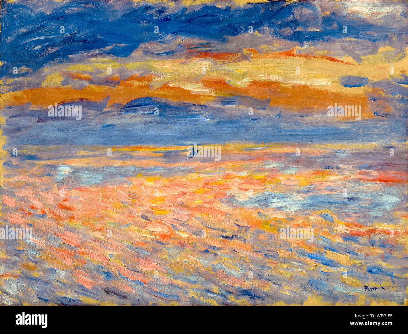 Pierre Auguste Renoir, puesta de sol, paisaje pintura, 1879 o 1881  Fotografía de stock - Alamy