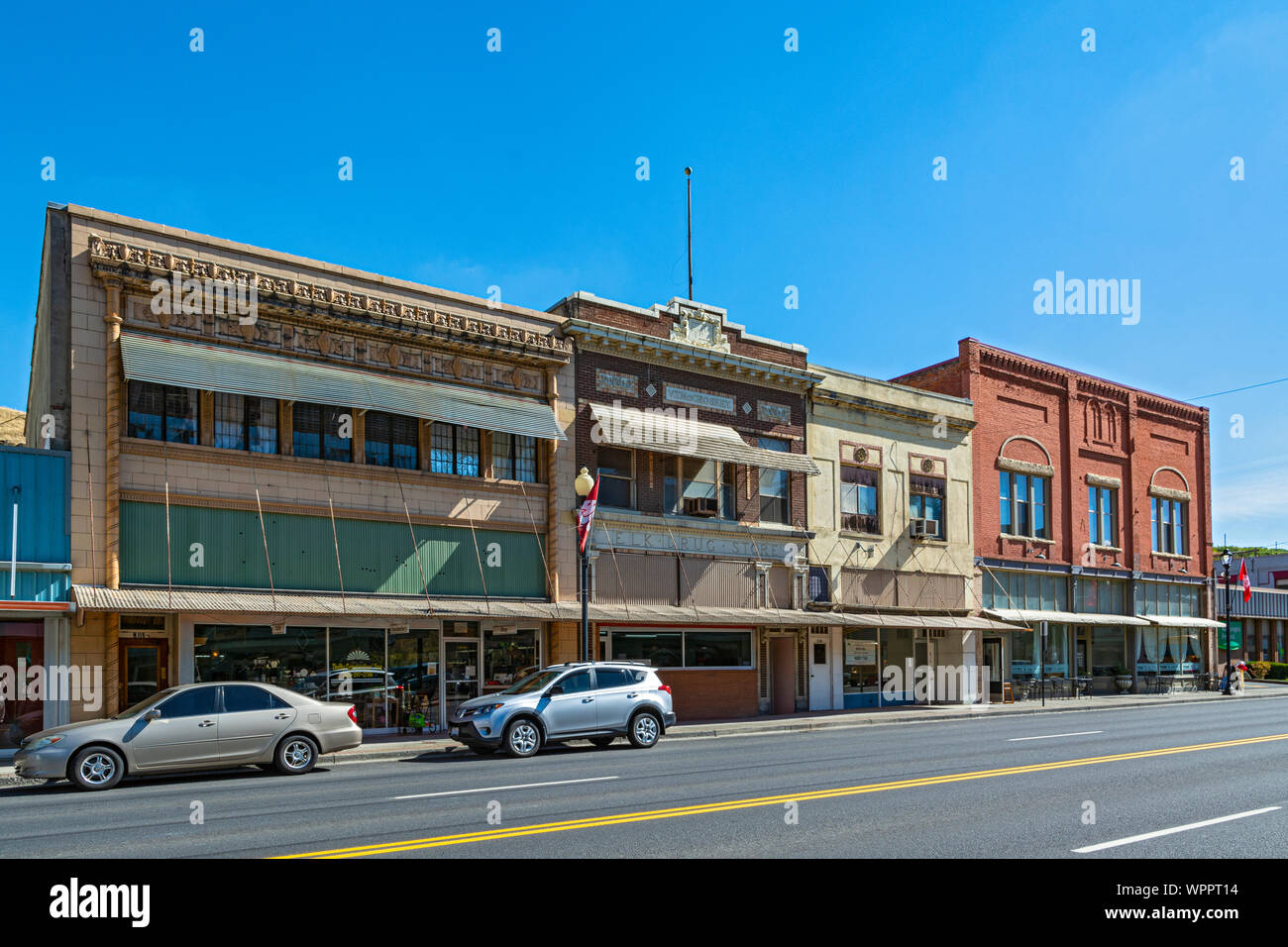Washington, región Palouse, Colfax, el centro histórico, la calle principal Foto de stock