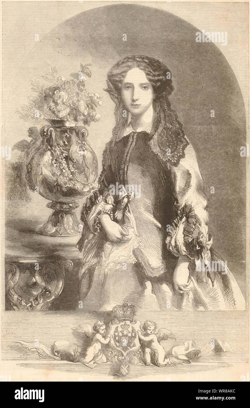 Su Majestad Imperial, Marie-Alexandrowna, emperatriz de Rusia 1856 Página completa ILN Foto de stock