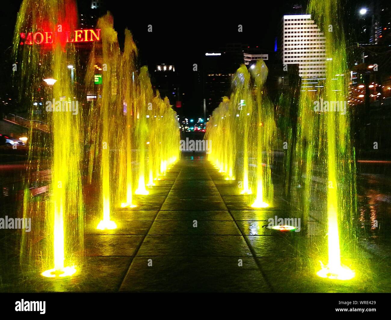 Fuente luminosa a Smale Riverfront Park Foto de stock