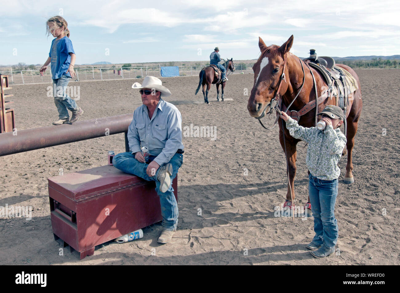 Escenas de la vida de rancho en el oeste de Texas Foto de stock
