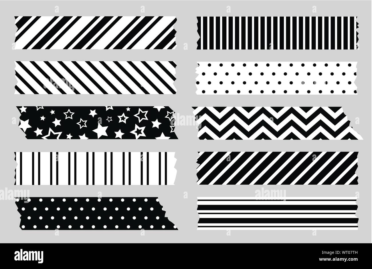 Cinta adhesiva con motivos geométricos en blanco y negro Imagen Vector de  stock - Alamy