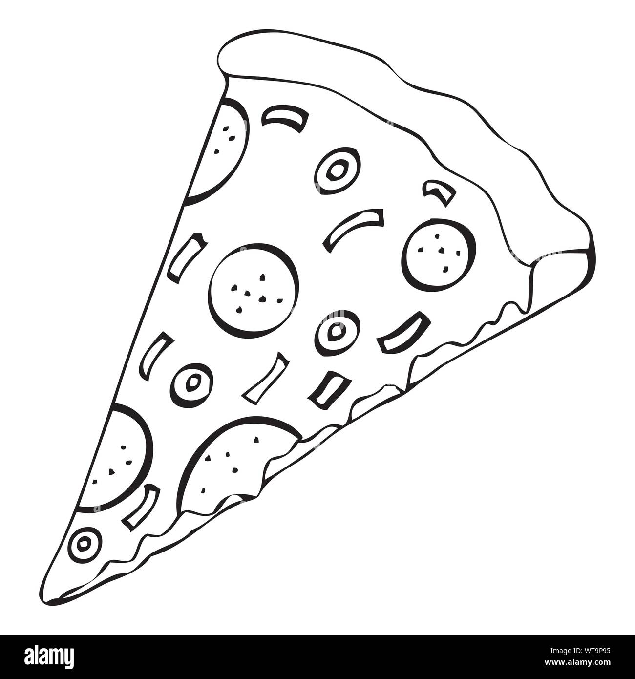 Icono de vector blanco y negro de la rebanada de pizza Imagen Vector de  stock - Alamy