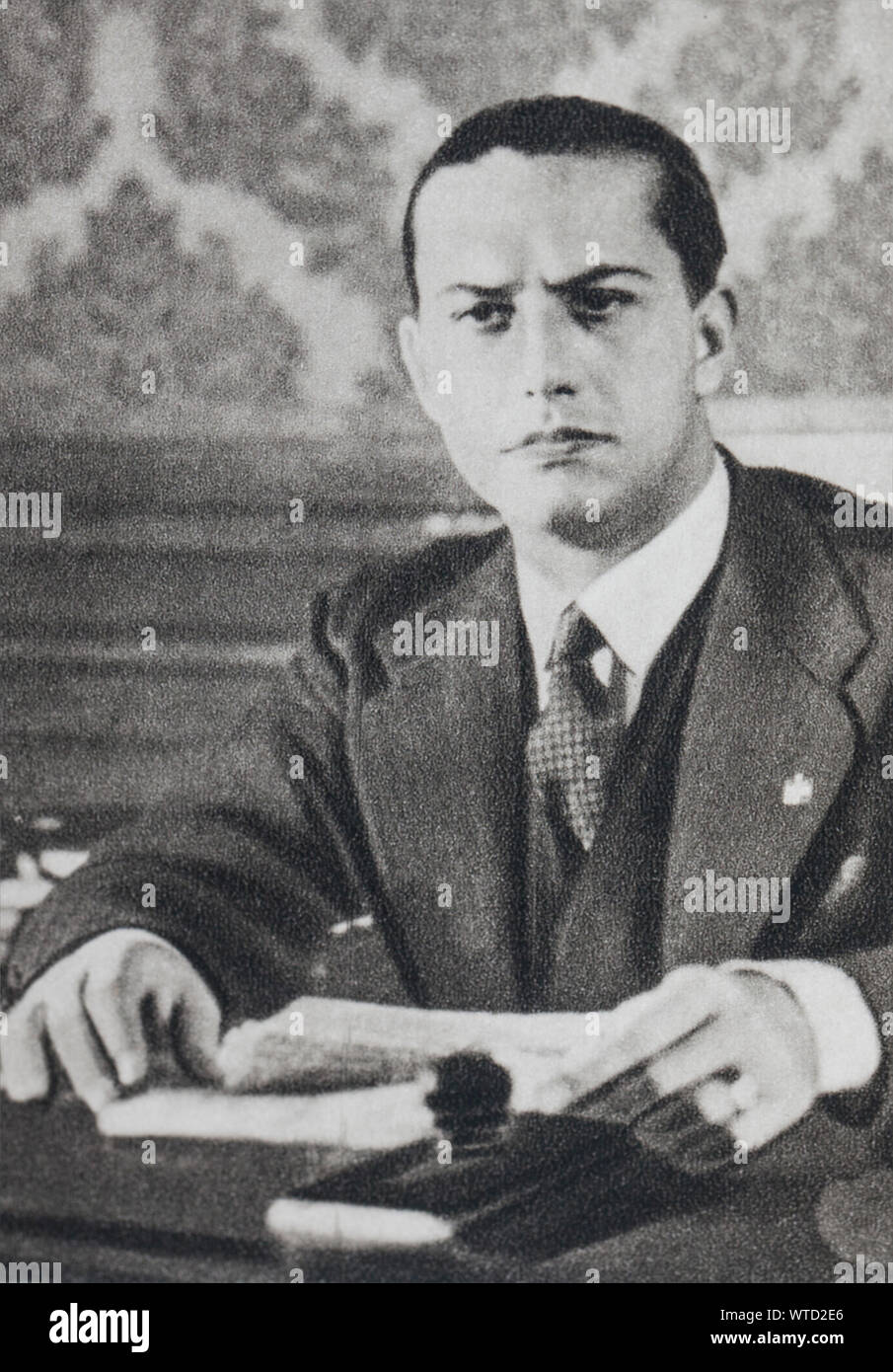 Conde Galeazzo Ciano (1903 - 1944) fue un político italiano, quien se desempeñó como Ministro de Relaciones Exteriores en el gobierno de su suegro, Benito Mussolini, Foto de stock