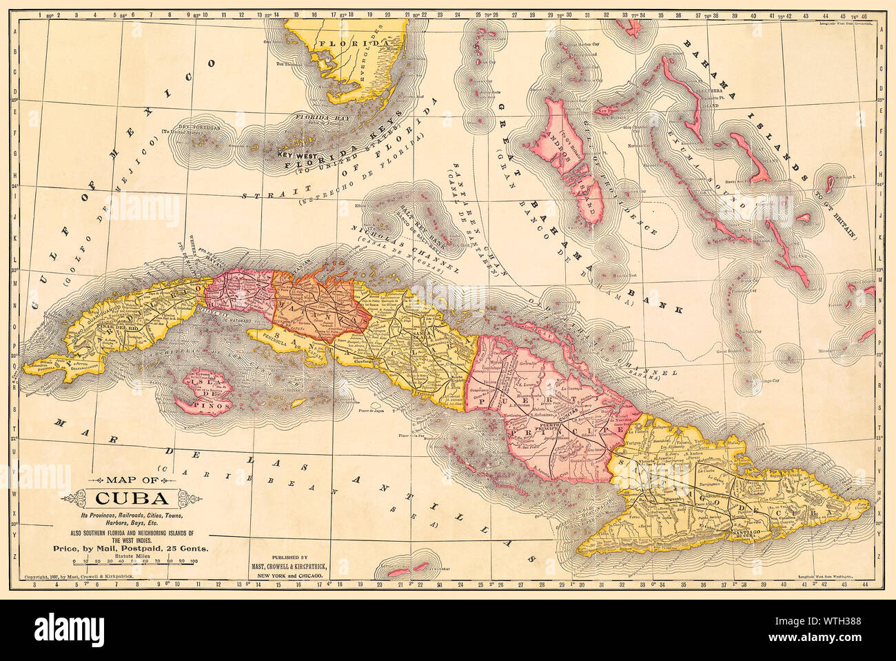 Mapa de Cuba 1897 circa Tiempo de Guerra Hispano-Americana y la  independencia cubana Fotografía de stock - Alamy