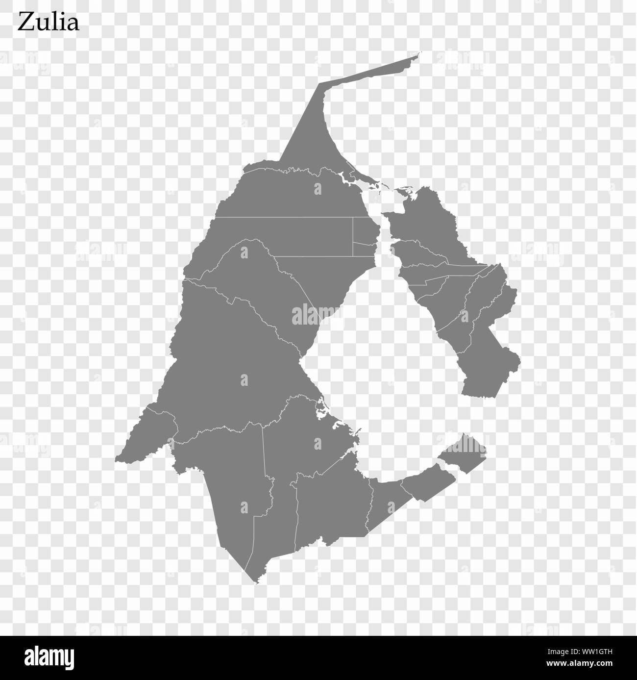Mapa De Alta Calidad Es Un Estado Zulia De Venezuela Con Las Fronteras De Los Municipios Imagen Vector De Stock Alamy