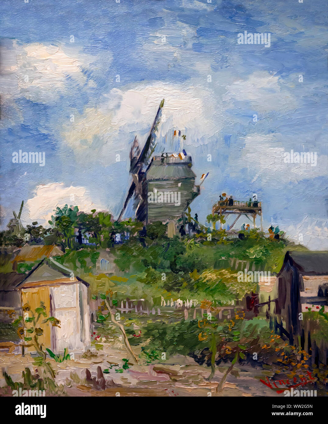 El Molino Blute-Fin, Montmartre, Vincent van Gogh, 1886 Foto de stock