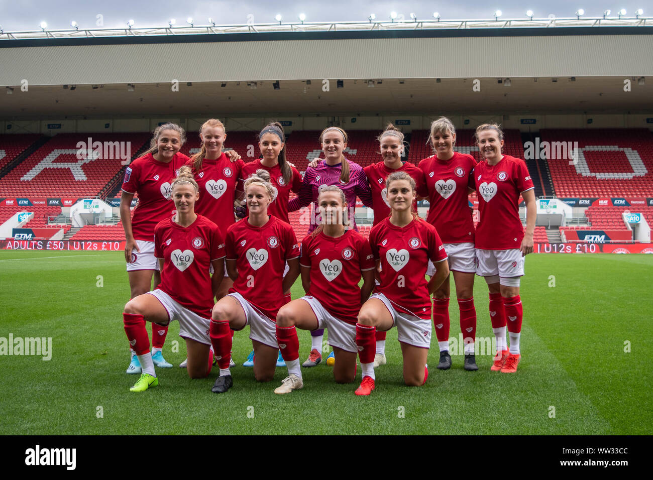 Bristol, Inglaterra, 7 de septiembre de 2019. Barclays FA Womens Super League match entre Bristol City Women vs Brighton & Hove Albion en Ashton Gate. Foto de stock