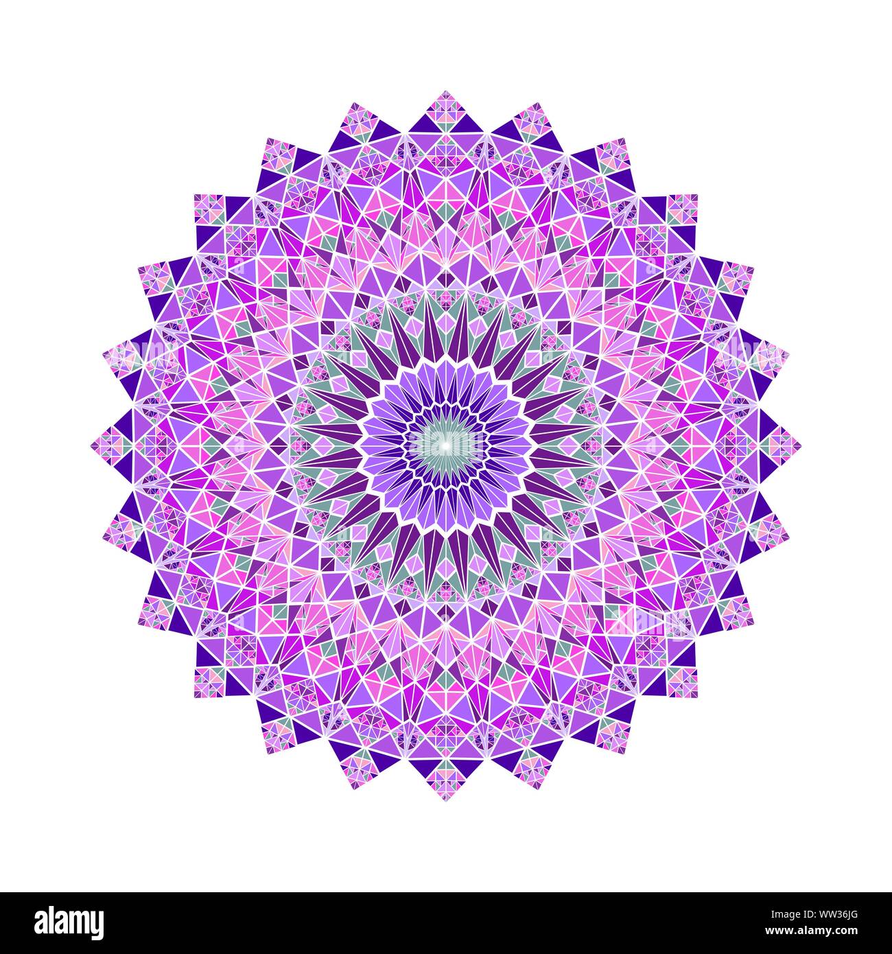Mandala mosaico Mosaico triángulo abstracto - circular poligonal de arte vectorial redonda Ilustración del Vector