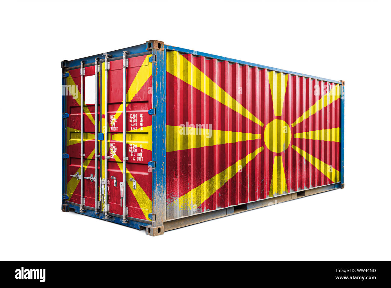 El concepto de Macedonia exportaciónimportación, contenedor de