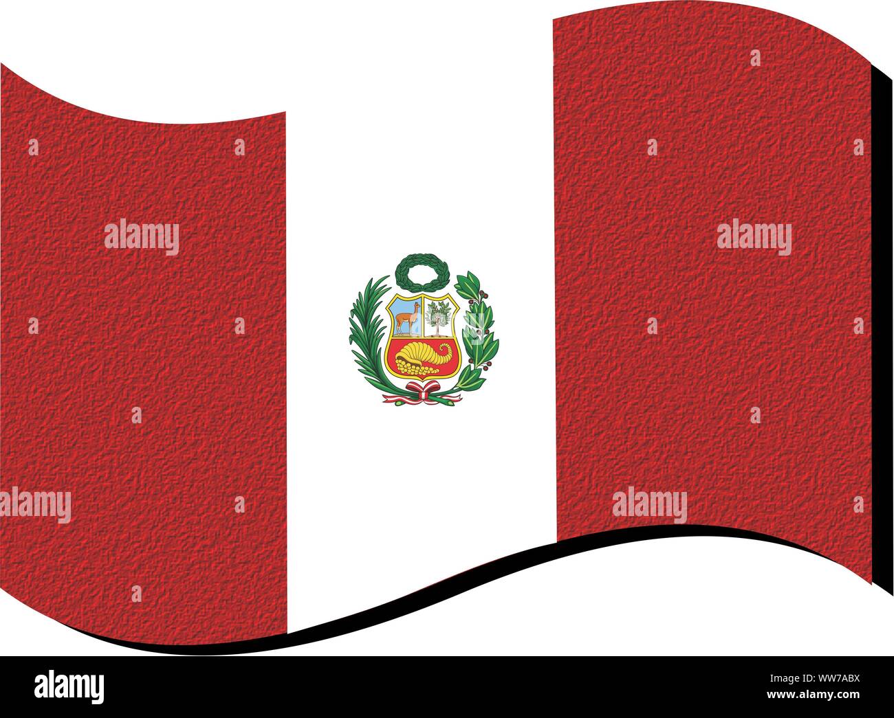 Perú bandera, la bandera peruana en los colores rojo y blanco
