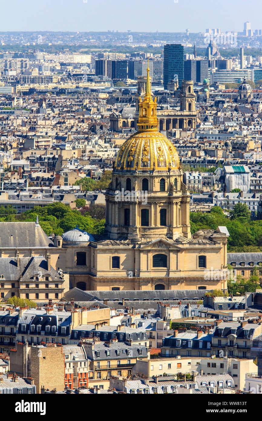 Vista desde arriba el HÃ'tel des Invalides, con el Domo de los inválidos,  París, Francia, Europa Fotografía de stock - Alamy