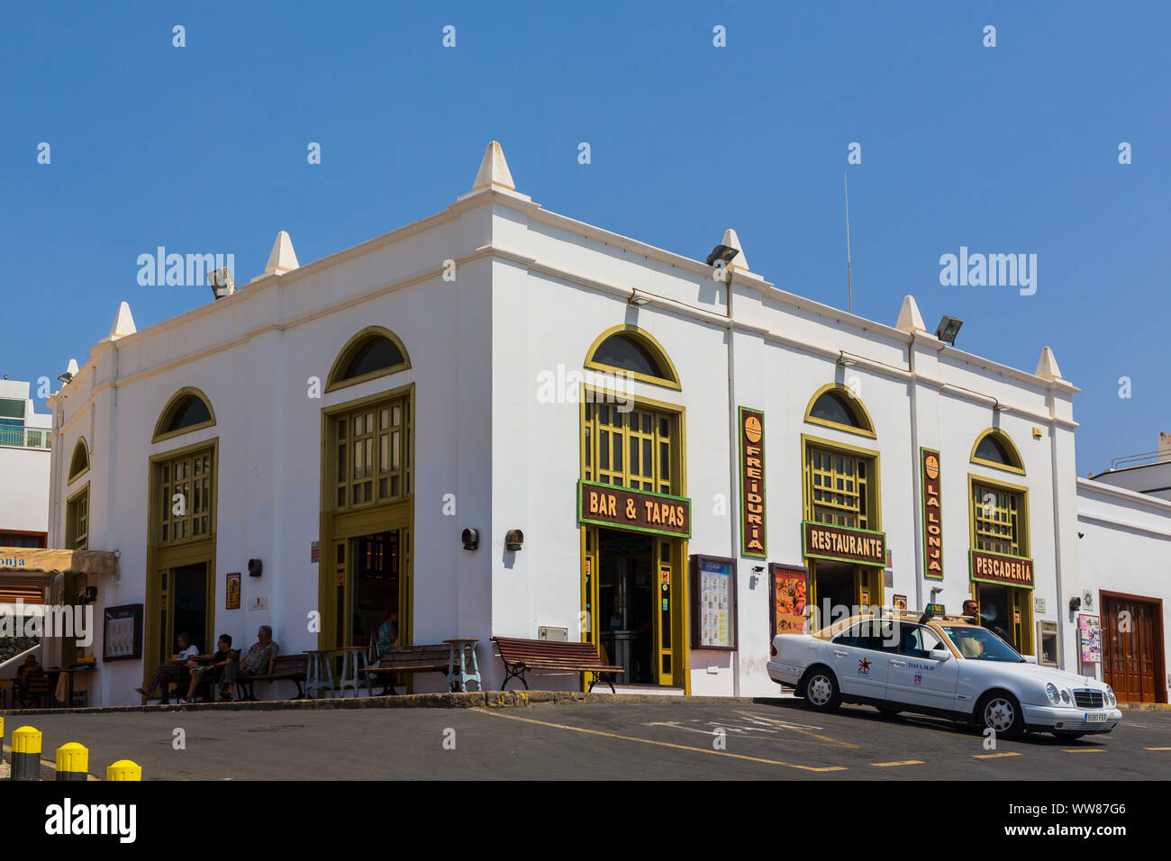 Restaurante La Lonja, Puerto del Carmen, Lanzarote, Islas Canarias, España,  Europa Fotografía de stock - Alamy