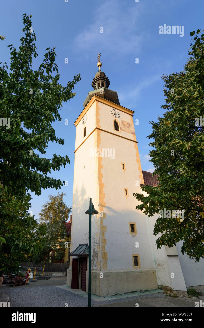 Pfaffstätten, iglesia, Wienerwald, bosques de Viena, Baja Austria, Austria Foto de stock