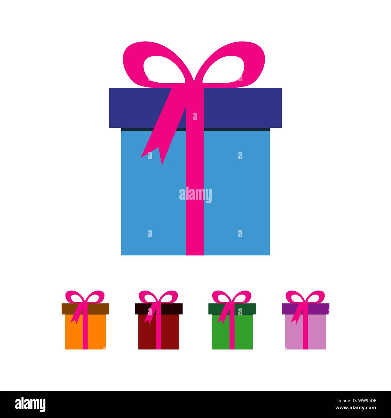 Caja de regalo con cinta vector logo elemento y celebración Imagen Vector  de stock - Alamy