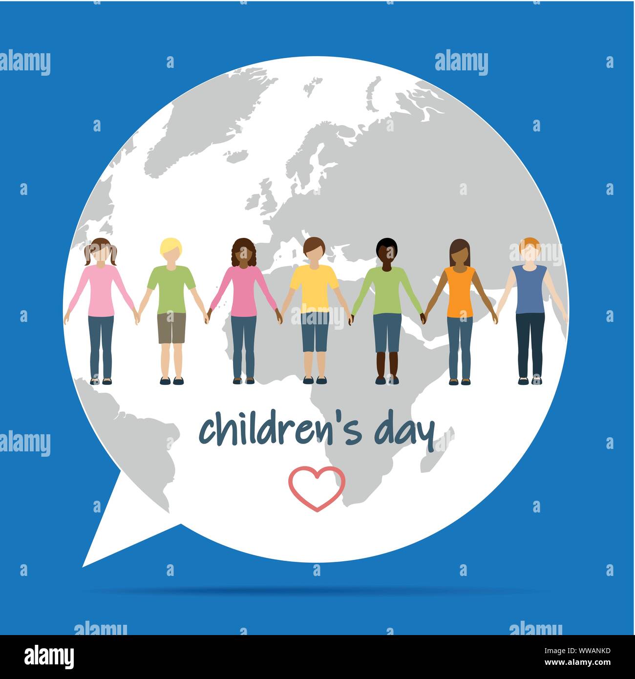 Día del Niño los niños del mundo aroud ilustración vectorial EPS10 Ilustración del Vector