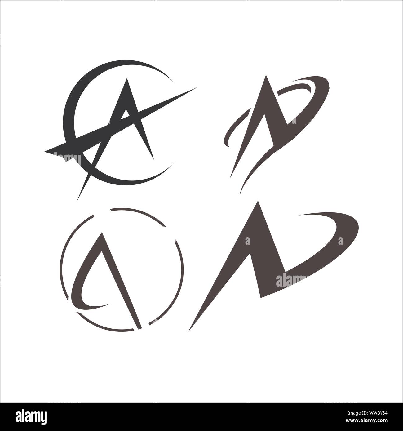 Carta de un logos un moderno triángulo vector logo inspiraciones Ilustración del Vector