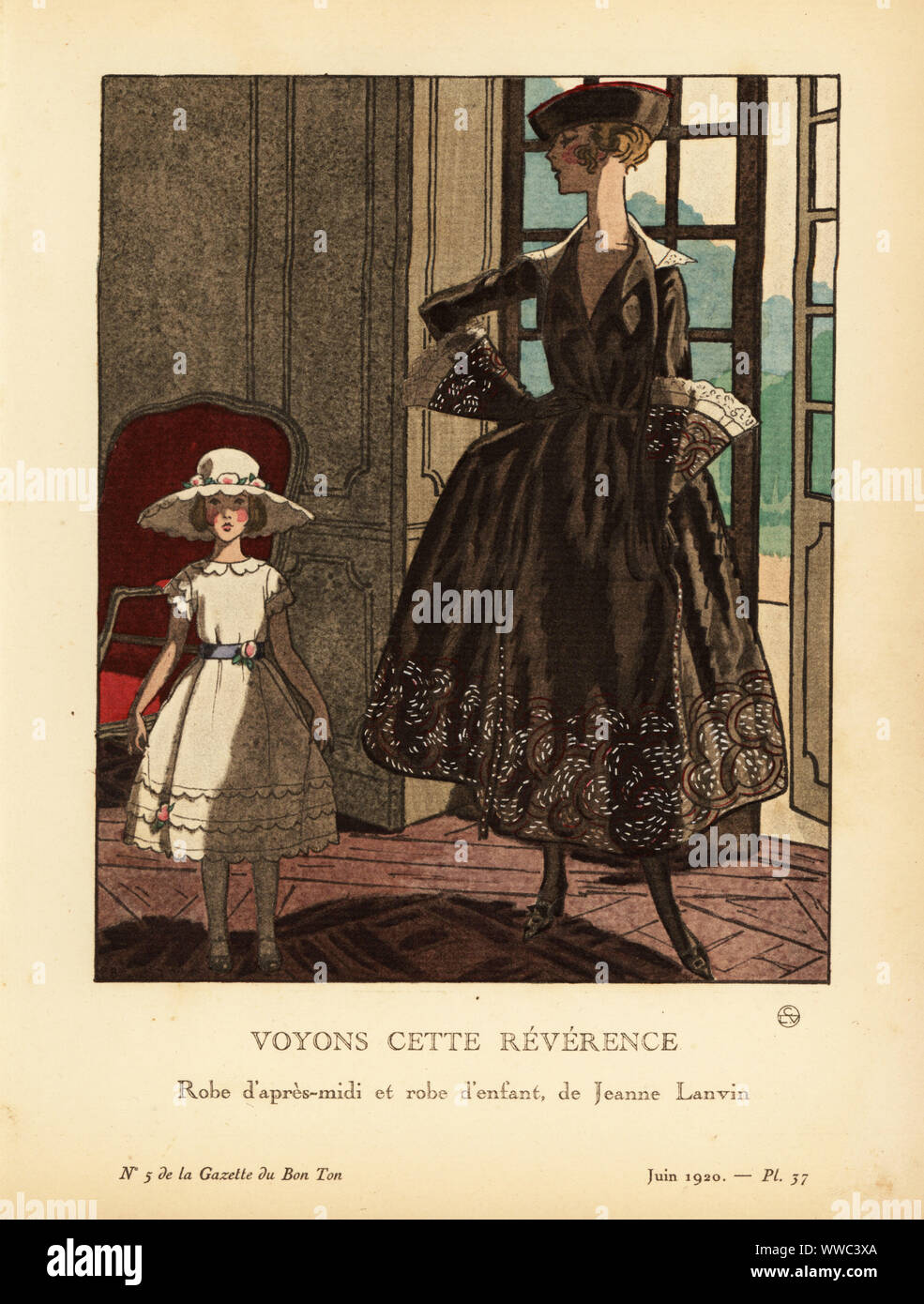 Mujer de tarde vestidos de tafet n negro bordados con arabescos y
