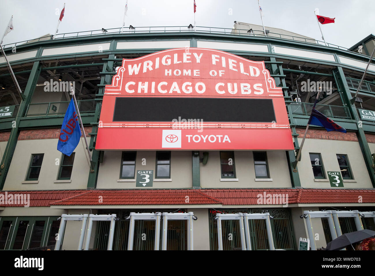 Wrigley Field de Chicago, Illinois, EE.UU. Foto de stock