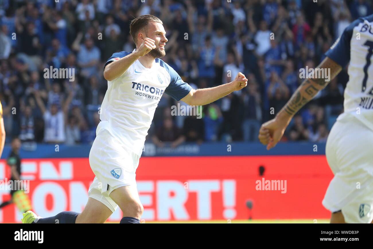 Bochum, Alemania. 15 Sep, 2019. firo: 15.09.2019 Fútbol, en 2019/2020 2.Bundesliga: Bochum - Dynamo Dresden 2: 2 júbilo, Manuel Wintzheimer después de objetivo 2: 2 | Uso de crédito en todo el mundo: dpa/Alamy Live News Foto de stock