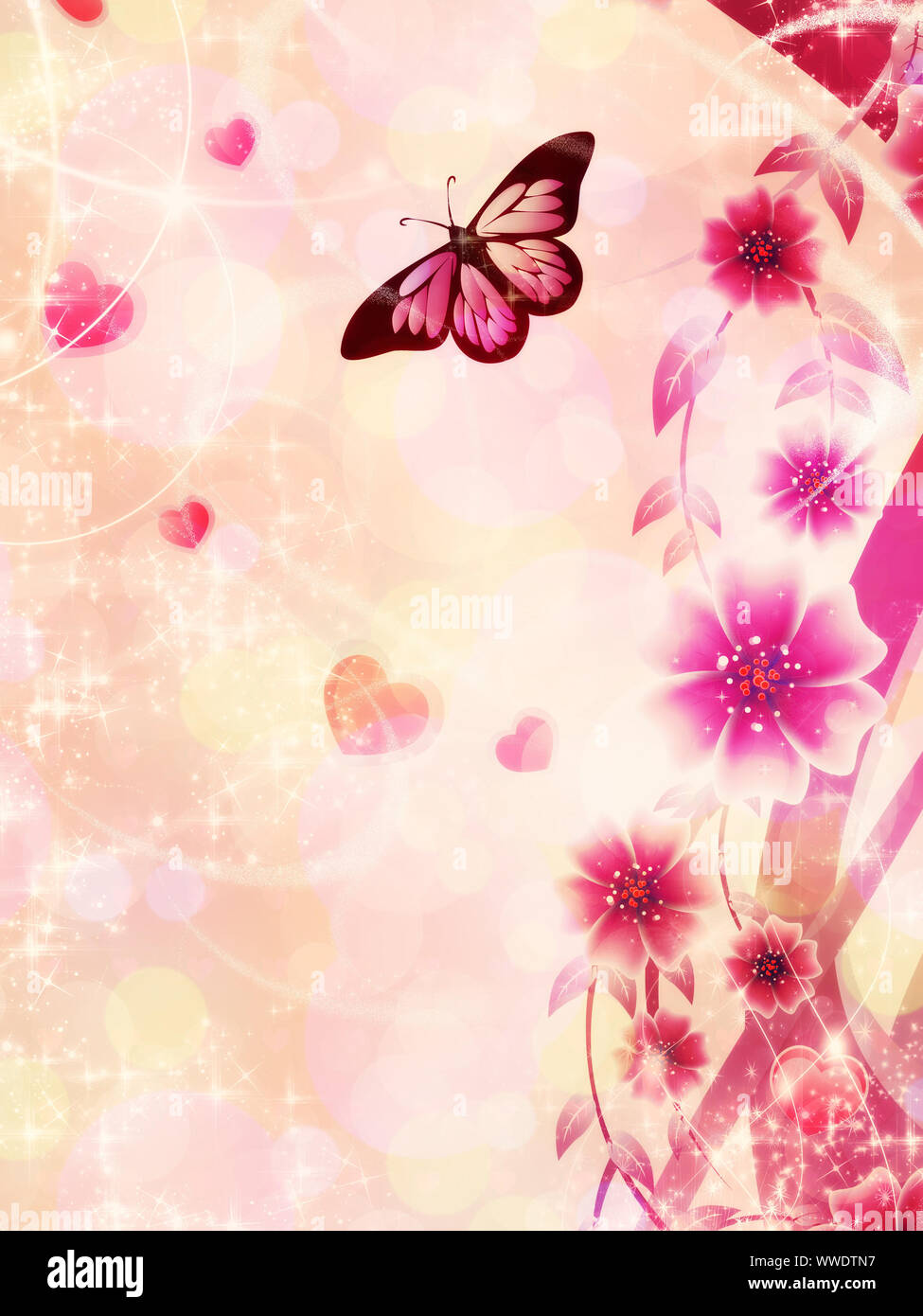 wallpapers Hermosos Fondos De Mariposas Y Flores https www alamy es hermosa rosa ornamento con mariposas y flores sobre fondo abstracto image273826707 html