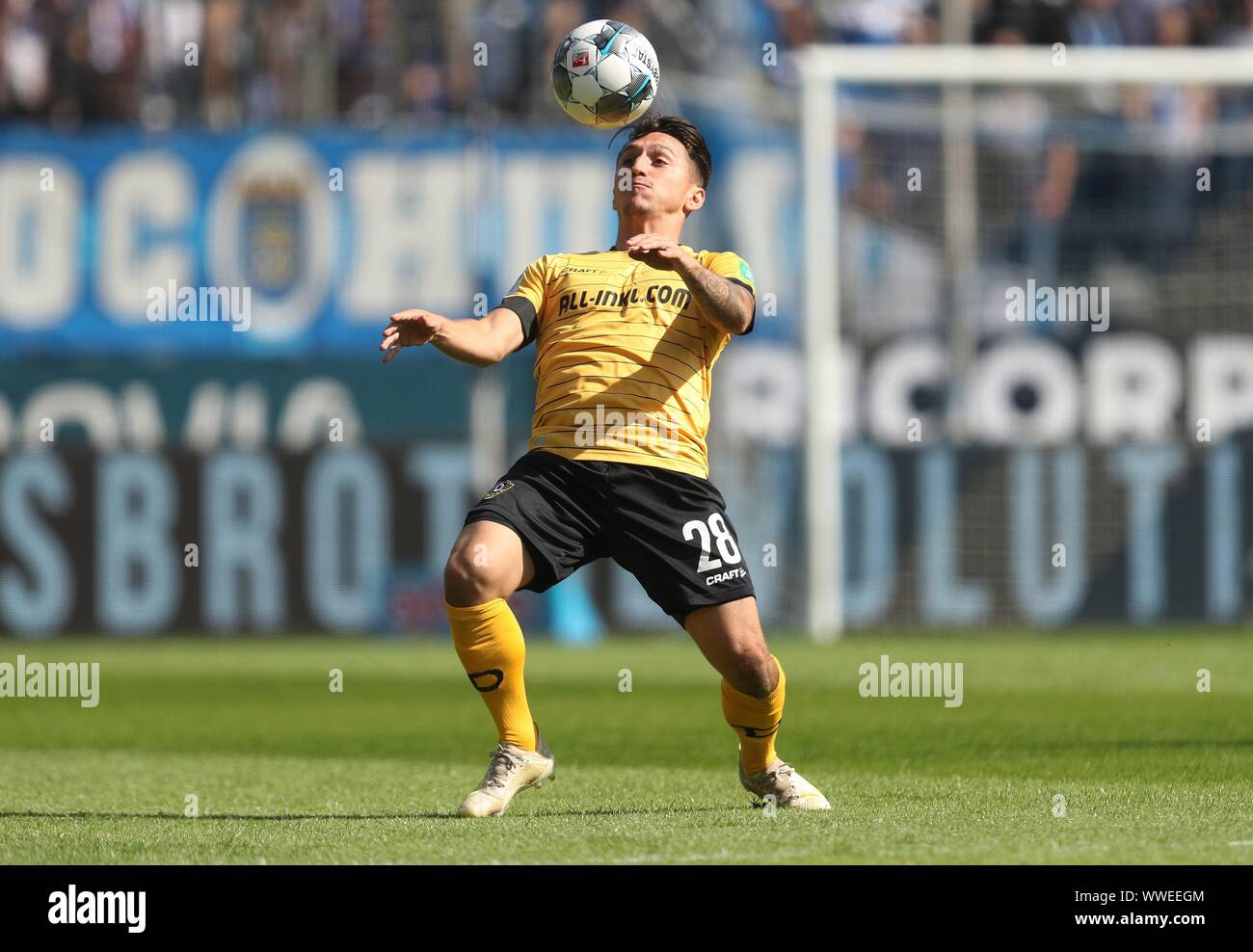 Bochum, Alemania. 15 Sep, 2019. firo: 15.09.2019 Fútbol, en 2019/2020 2.Bundesliga: Bochum - Dynamo Dresden 2: 2 Baris Atik, Baris Atik, única acción | Uso de crédito en todo el mundo: dpa/Alamy Live News Foto de stock