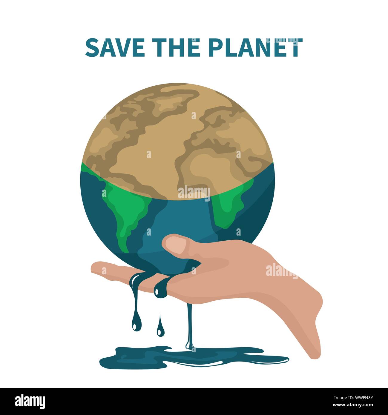 Vector de salvar el planeta por el calentamiento global Ilustración del Vector