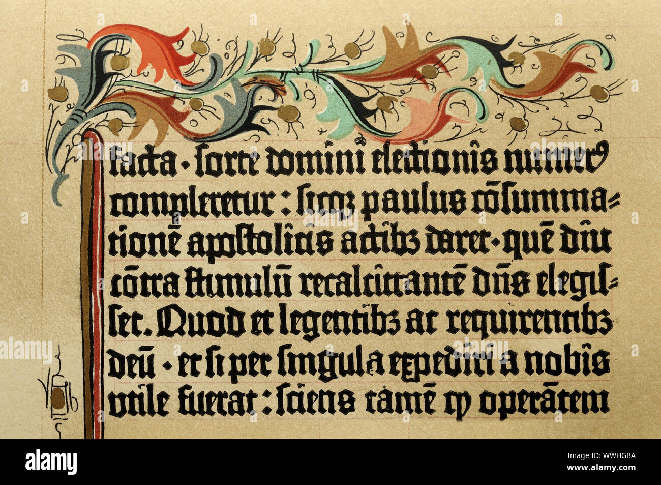 La Biblia de Gutenberg, 1455 Foto de stock