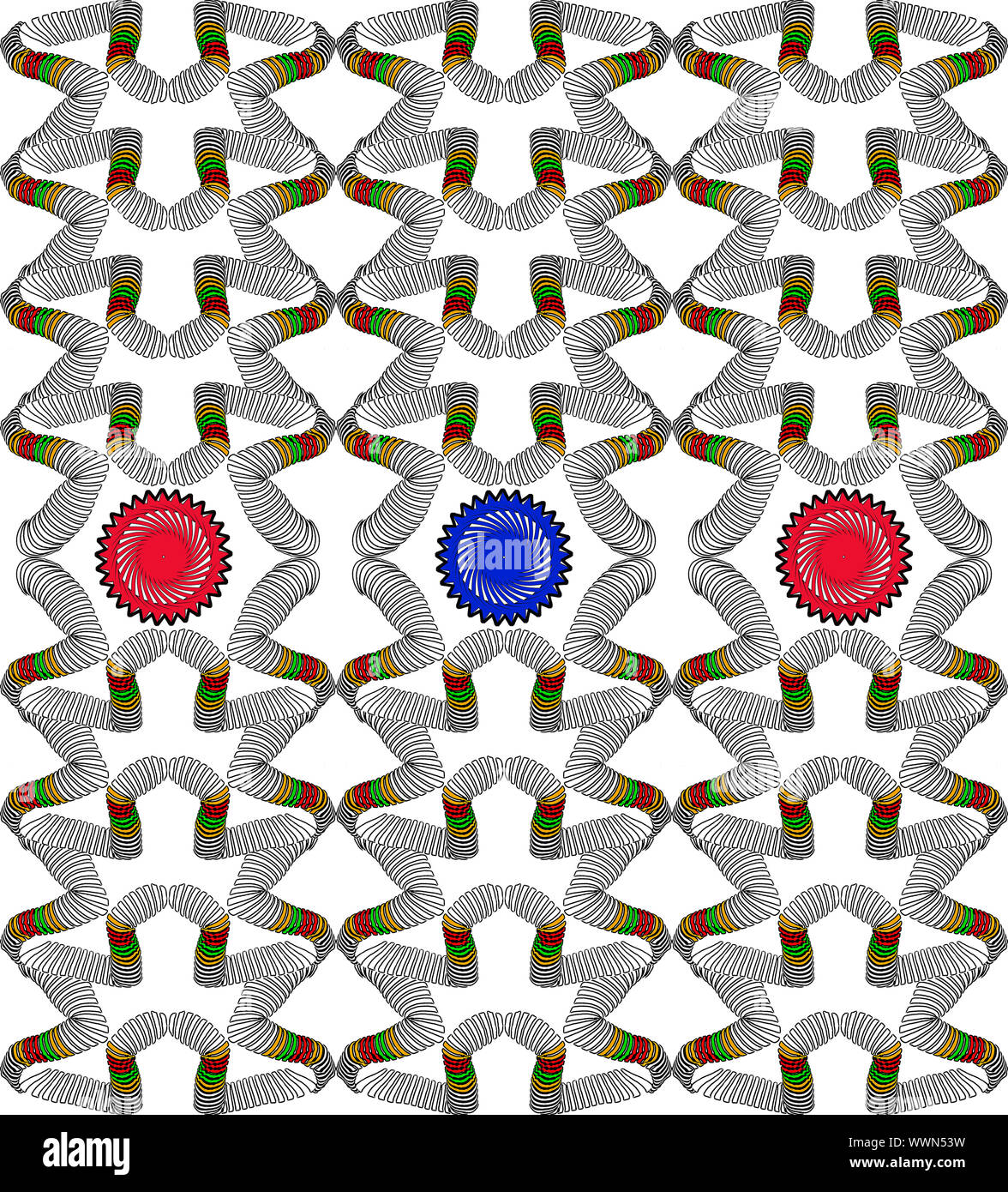 Parte de una imagen digital que se ha repetido, combinados y dan puntos adicionales de color para producir una trama de grupo Foto de stock