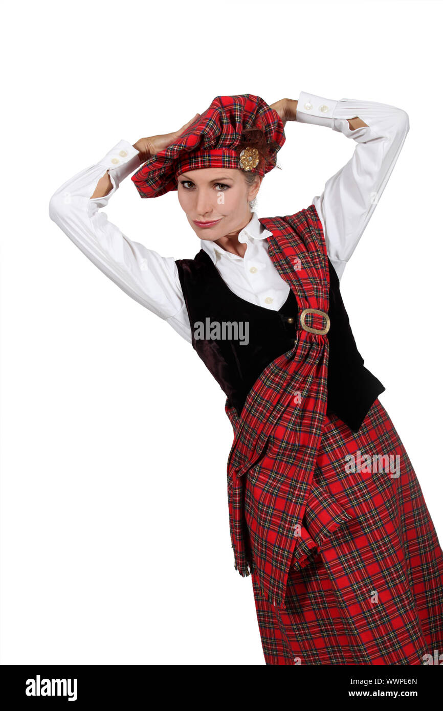 Alfabeto Lo siento Hazlo pesado Una joven mujer vistiendo un traje escocés y mirar a nosotros Fotografía de  stock - Alamy