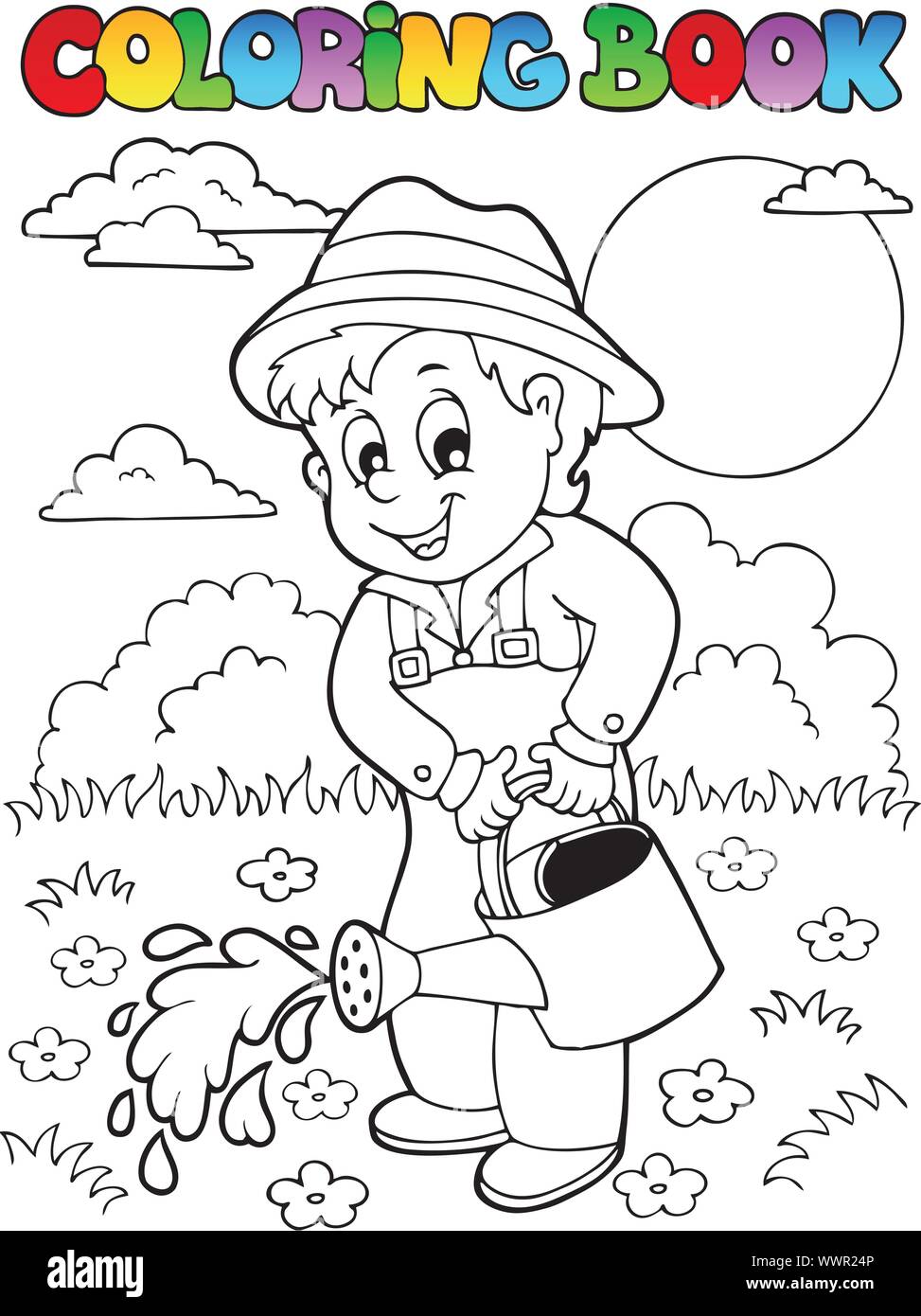 images Dibujo Facil De Jardinero https www alamy es coloring book jardin y jardinero image274028518 html