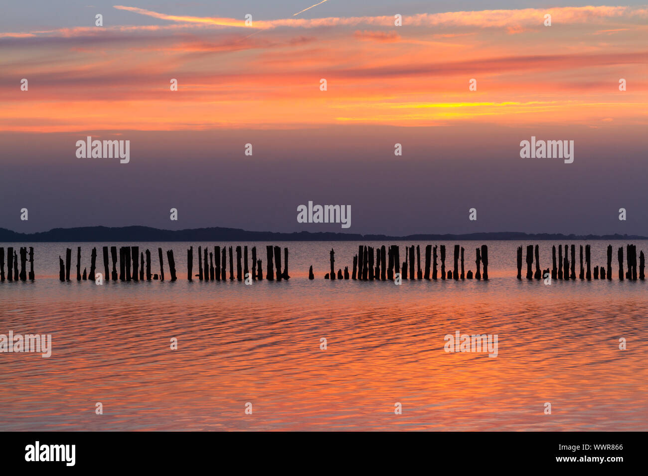 Atardecer en Jasmunder Bodden Foto de stock