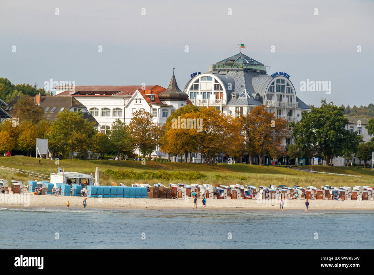 Ciudad balneario Binz, isla del Mar Báltico Rügen Foto de stock