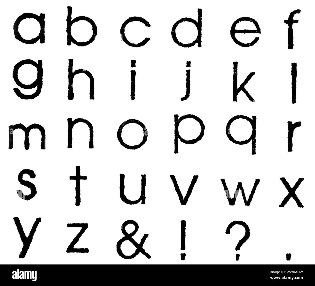Alfabeto en mayúsculas y minúsculas Imágenes de stock en blanco y negro -  Alamy