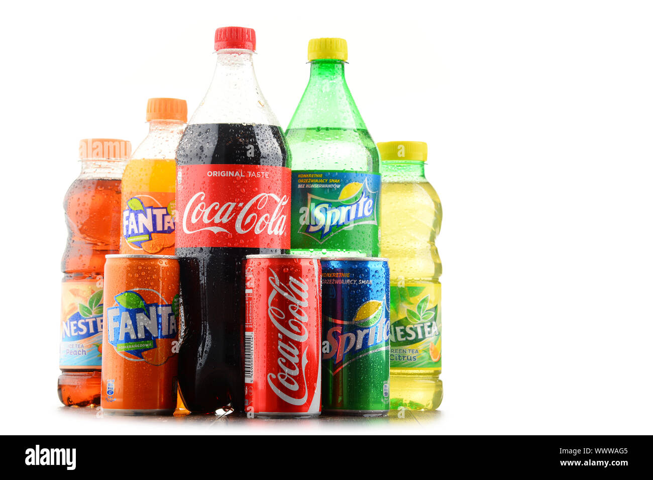 Los principales productos de Coca Cola Company, corporación multinacional  estadounidense de bebidas Fotografía de stock - Alamy