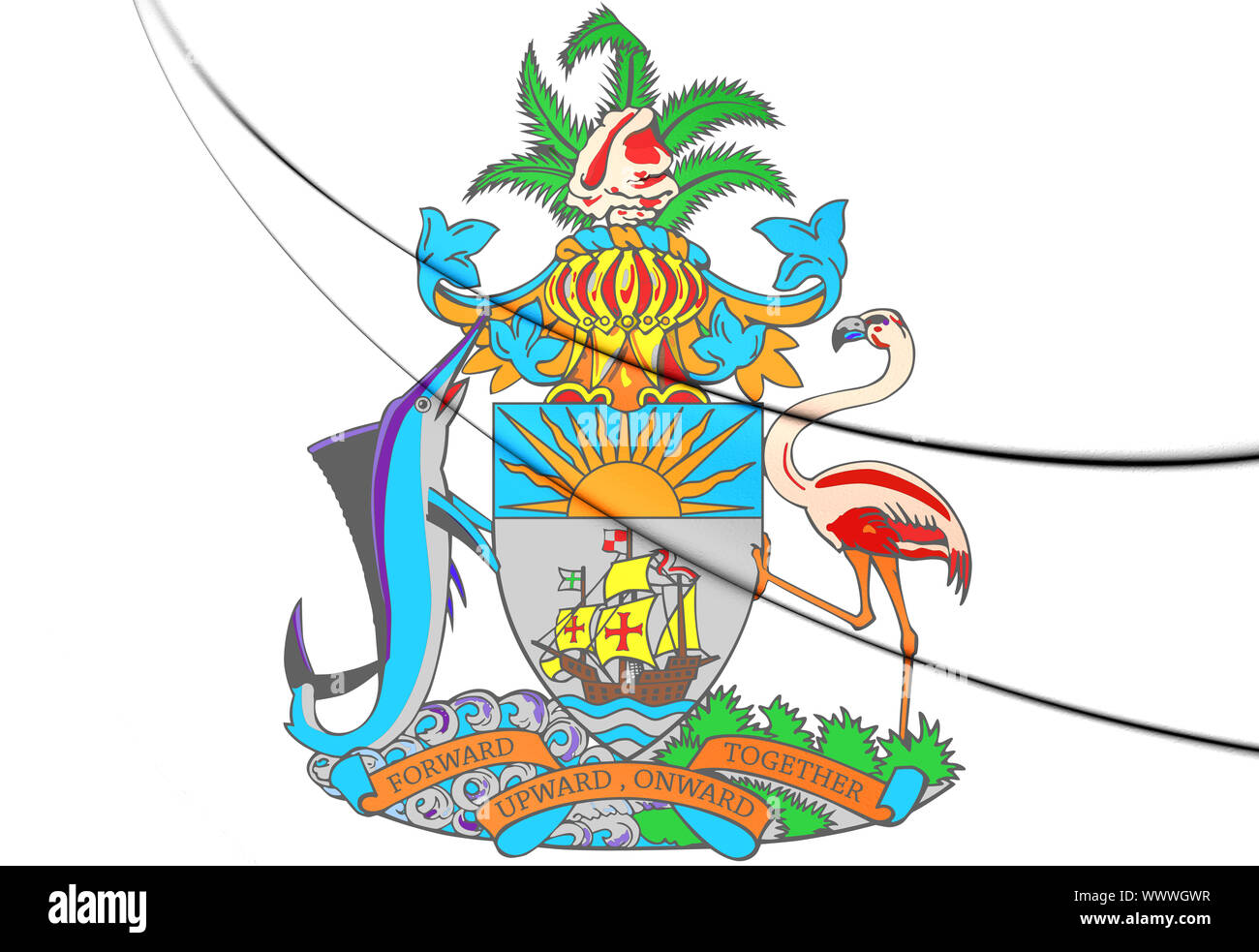 Escudo de Armas de Bahamas. Ilustración 3D Fotografía de stock Alamy