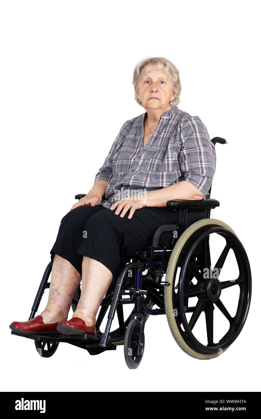 Anciana en silla de ruedas Imágenes recortadas de stock - Alamy