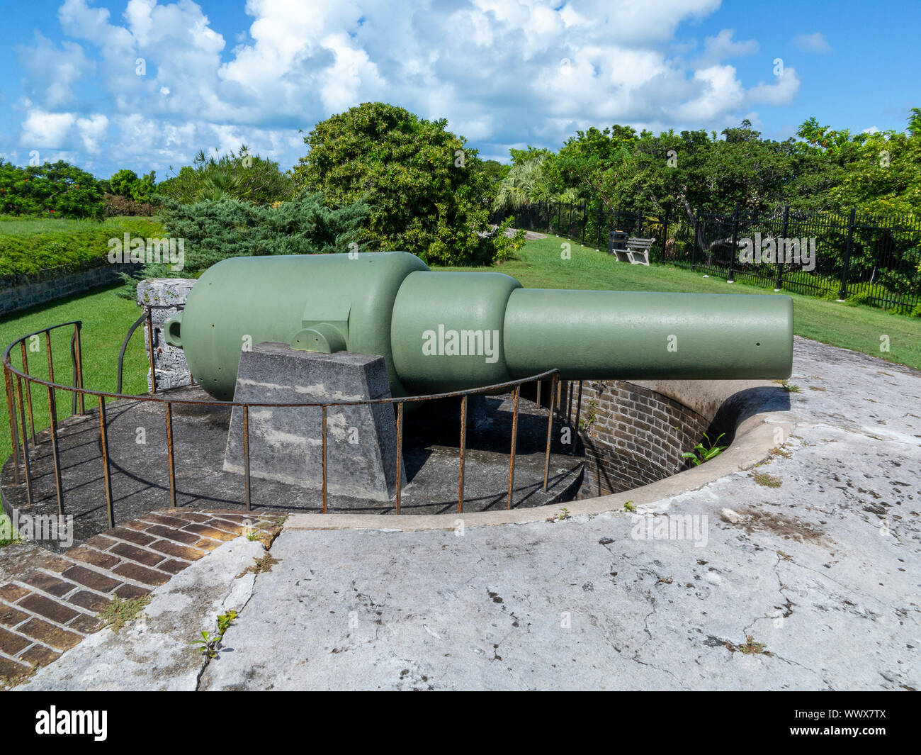 RML10 pulgadas cañones Mk I, Mk II Fort Hamilton Bermuda Foto de stock