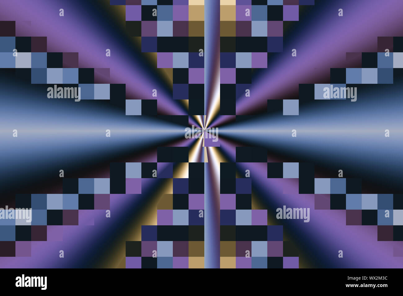 Imagen fractal: franjas de color brillante y líneas. Foto de stock