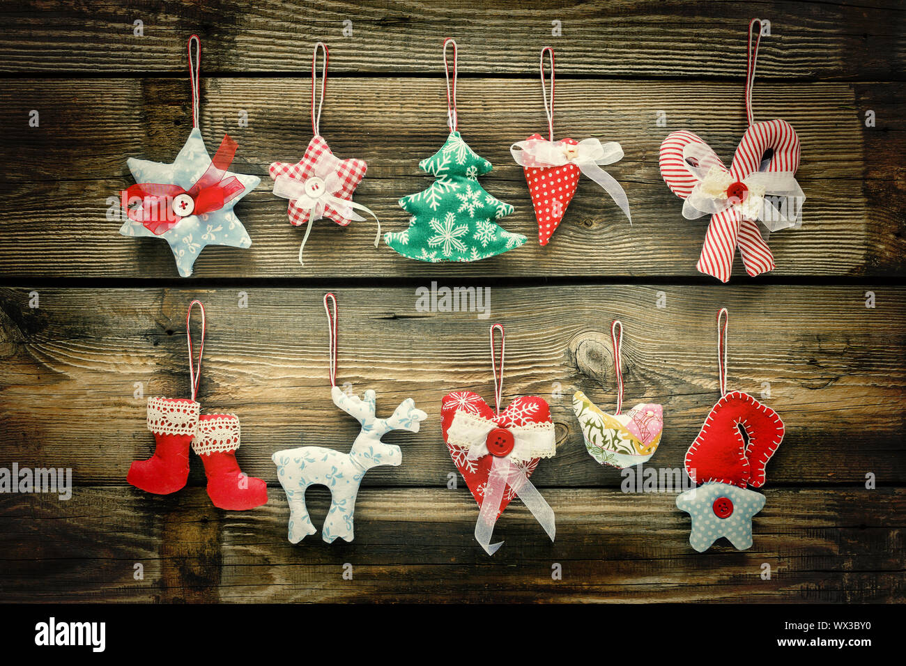 Navidad caseros juguetes, adornos del árbol de Navidad,2019,2020, w  Fotografía de stock - Alamy
