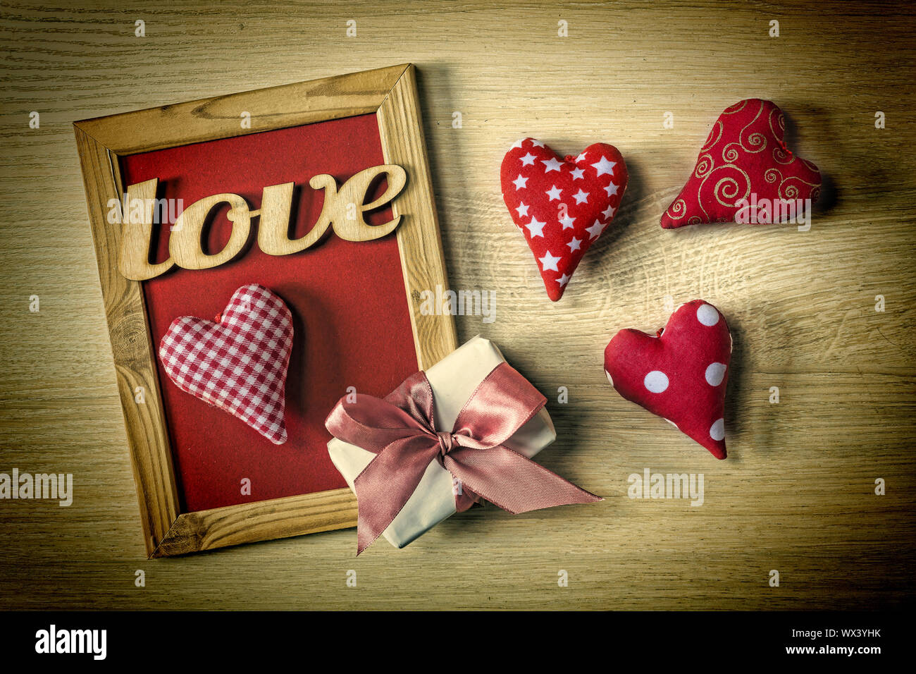 Tarjeta del Día de San Valentín, amor, navidad, saludo, bastidor, Foto de stock