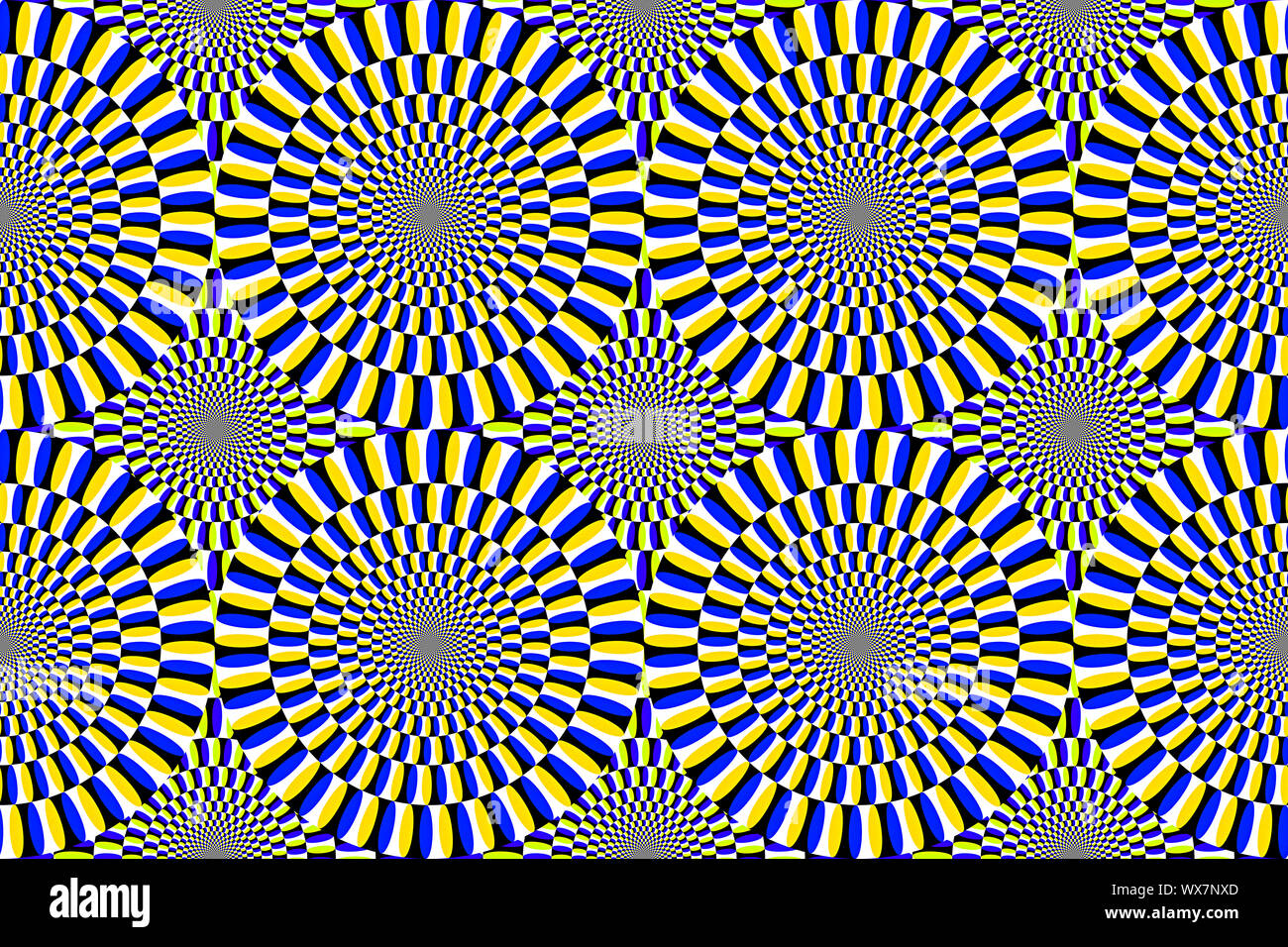 Ilusión óptica círculos en movimiento Foto de stock