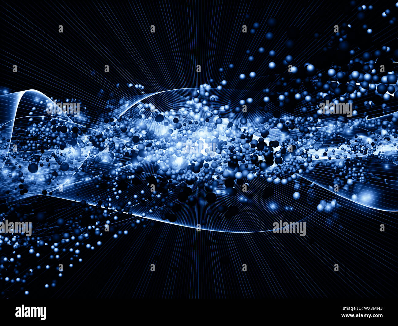Diseno De Fondo De Particulas Atomicas En El Espacio Para Proporcionar La Composicion De Ilustraciones Sobre La Ciencia La Fisica Y La Tecnologia Fotografia De Stock Alamy