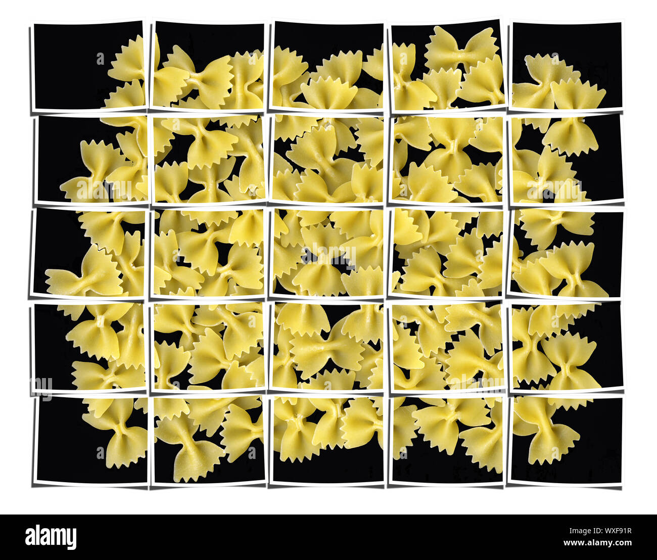 Bow Tie pasta collage Foto de stock